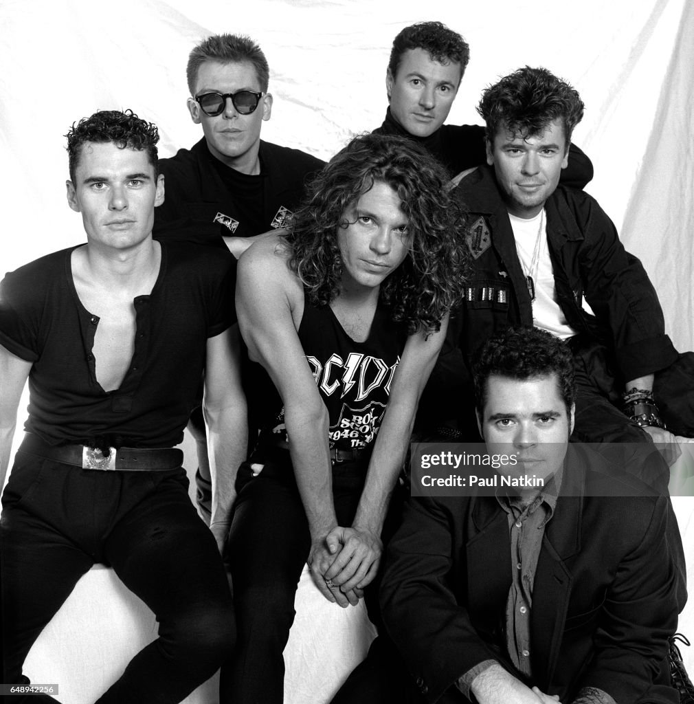 Inxs Instruments Portrait of band INXS at the Miami Arena in Miami, Florida, March 1 ...