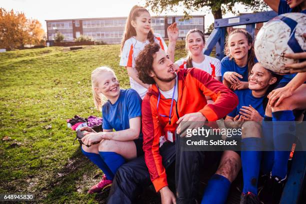 after training review - kids sports team stock pictures, royalty-free photos & images