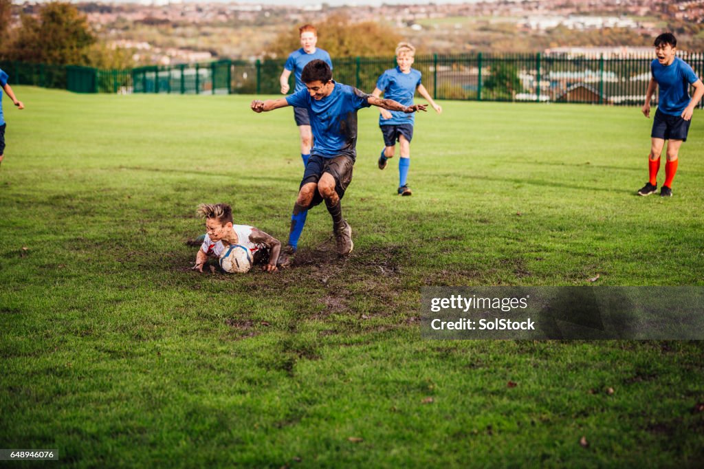 Soccer Player Tackled Down