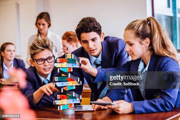 science lesson for her students - school students science stock pictures, royalty-free photos & images