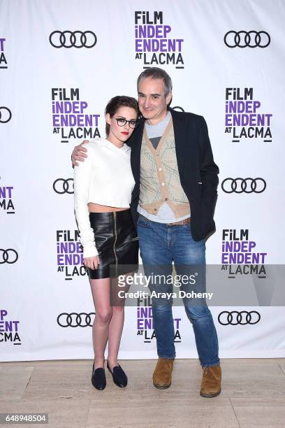 Kristen Stewart and Olivier Assayas attend the Film Independent at LACMA screening and Q&A of "Personal Shopper" at Bing Theatre at LACMA on March 6,...