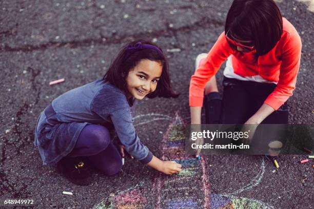 chalk drawing - dead body street stock pictures, royalty-free photos & images