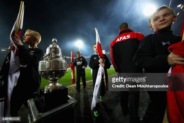 General view of the Trophy prior to the Dutch KNVB Cup Semi-final match between AZ Alkmaar and SC Cambuur held at AFAS Stadion on March 2, 2017 in...