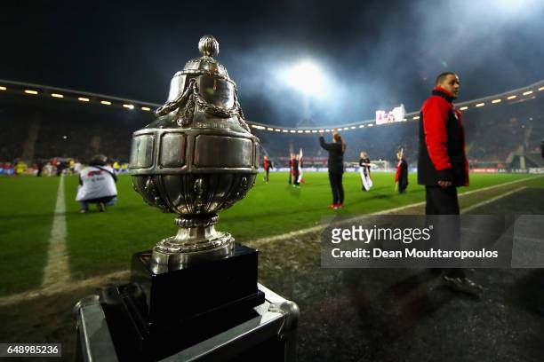 General view of the Trophy prior to the Dutch KNVB Cup Semi-final match between AZ Alkmaar and SC Cambuur held at AFAS Stadion on March 2, 2017 in...