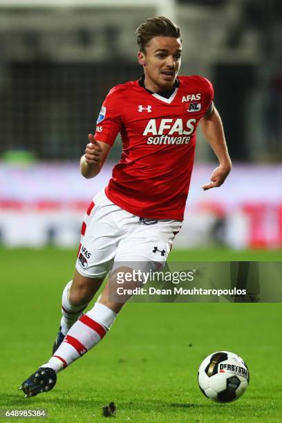 Ben Rienstra of AZ Alkmaar in action during the Dutch KNVB Cup Semi-final match between AZ Alkmaar and SC Cambuur held at AFAS Stadion on March 2,...