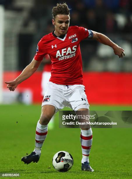 Ben Rienstra of AZ Alkmaar in action during the Dutch KNVB Cup Semi-final match between AZ Alkmaar and SC Cambuur held at AFAS Stadion on March 2,...