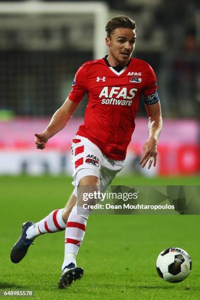 Ben Rienstra of AZ Alkmaar in action during the Dutch KNVB Cup Semi-final match between AZ Alkmaar and SC Cambuur held at AFAS Stadion on March 2,...