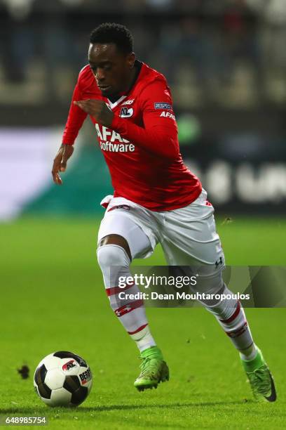 Ridgeciano Haps of AZ Alkmaar in action during the Dutch KNVB Cup Semi-final match between AZ Alkmaar and SC Cambuur held at AFAS Stadion on March 2,...