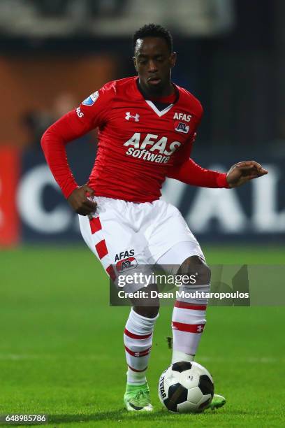 Ridgeciano Haps of AZ Alkmaar in action during the Dutch KNVB Cup Semi-final match between AZ Alkmaar and SC Cambuur held at AFAS Stadion on March 2,...