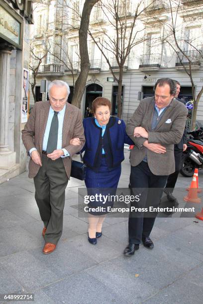 Carlos Zurita, Princess Margarita and Juan Gomez Acebo attend the Princess Margarita's 78th birthday on March 6, 2017 in Madrid, Spain. Princess...