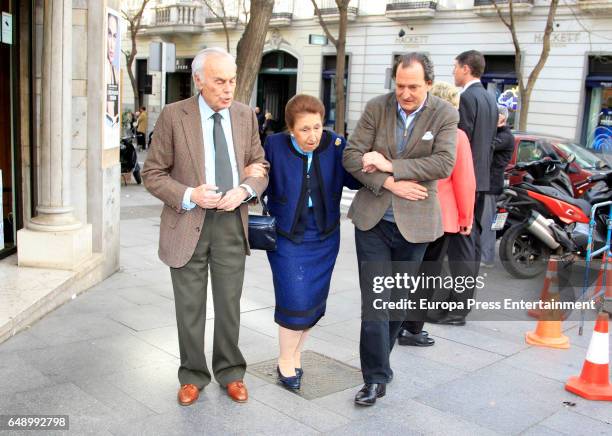 Carlos Zurita, Princess Margarita and Juan Gomez Acebo attend the Princess Margarita's 78th birthday on March 6, 2017 in Madrid, Spain. Princess...