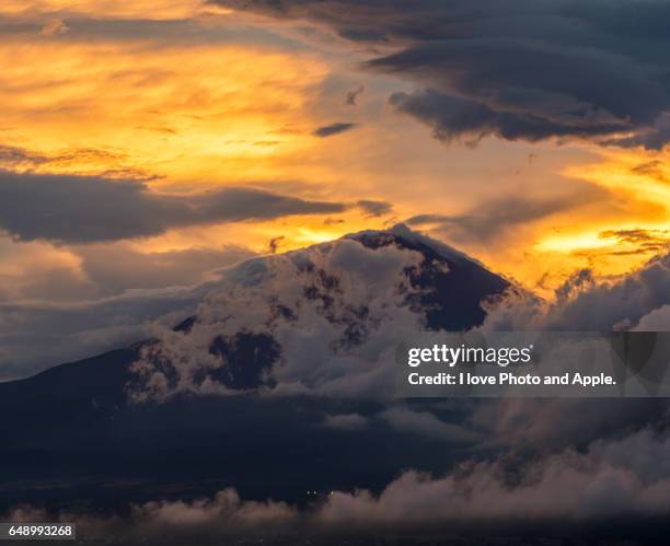 fuji sunset view - 静岡県 個照片及圖片檔