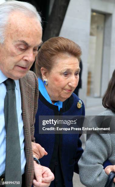 Princess Margarita and Carlos Zurita attend the Princess Margarita's 78th birthday. Princess Margarita is the sister of King Juan Carlos on March 6,...