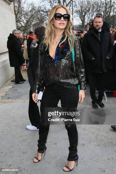 Rita Ora arrives at the Chanel show as part of the Paris Fashion Week Womenswear Fall/Winter 2017/2018 on March 7, 2017 in Paris, France.