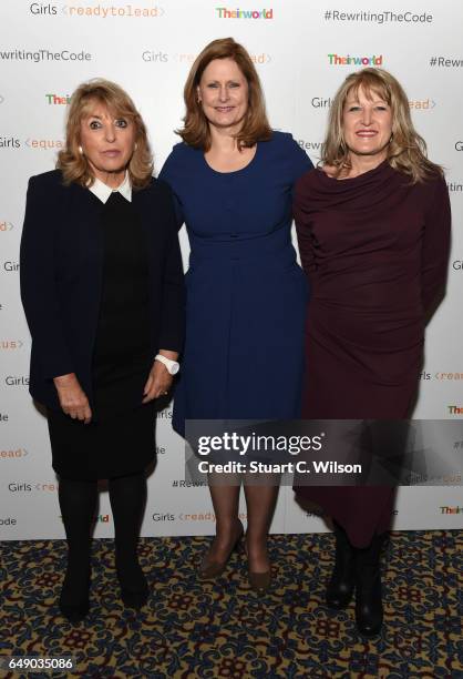 Eve Pollard, Sarah Brown and Amanda Ross attend Theirworld #RewritingTheCode International Women's Day Breakfast 2017 at The Institute of Directors...