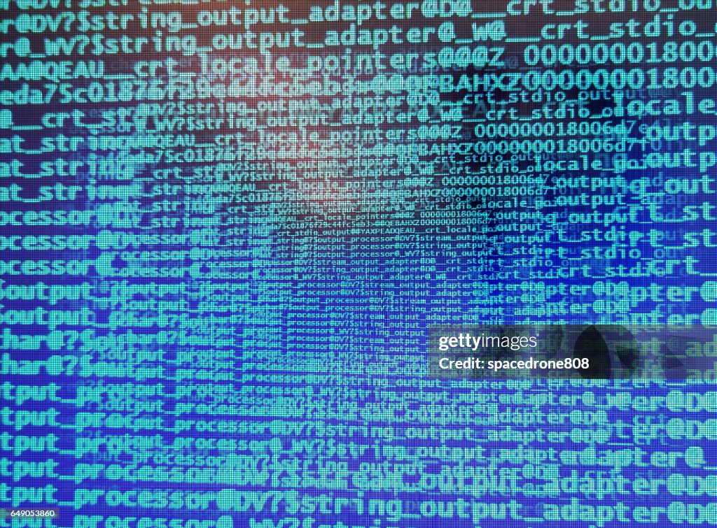 Computer Screen Matrix Texture Background High-Res Vector Graphic ...