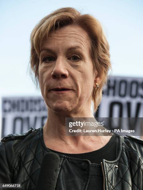 Juliet Stevenson outside the Houses of Parliament in central London, where she appealed to MPs to re-consult with local authorities following the...