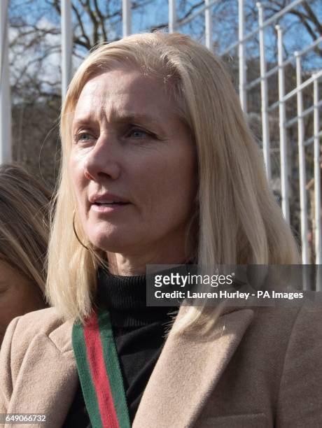 Joely Richardson outside the Houses of Parliament in central London, where she appealed to MPs to re-consult with local authorities following the...
