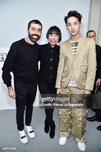 Giambattista Valli,Angelica Cheung and Timmy Xu attend the Moncler Gamme Rouge show as part of the Paris Fashion Week Womenswear Fall/Winter...