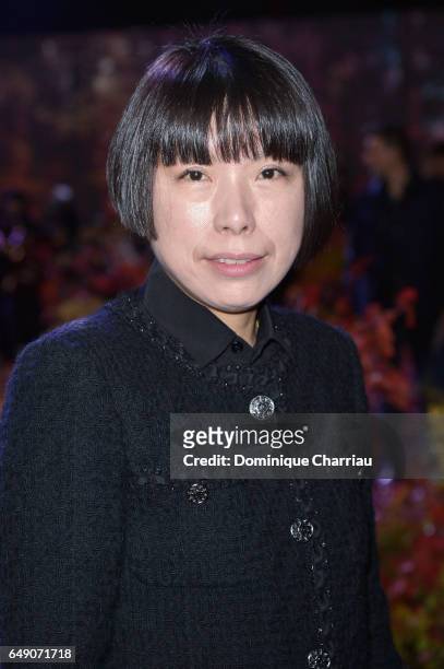Angelica Cheung attends the Moncler Gamme Rouge show as part of the Paris Fashion Week Womenswear Fall/Winter 2017/2018 on March 7, 2017 in Paris,...