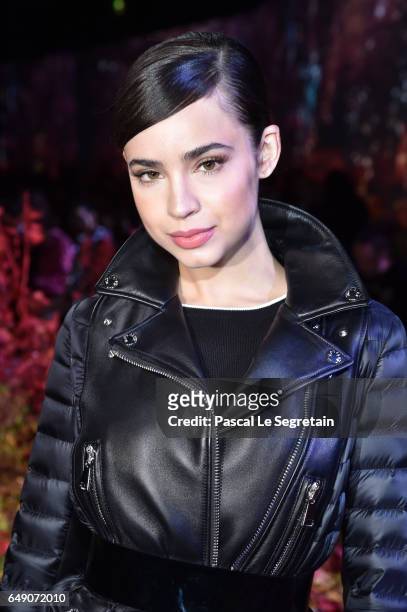 Sofia Carson attends the Moncler Gamme Rouge show as part of the Paris Fashion Week Womenswear Fall/Winter 2017/2018 on March 7, 2017 in Paris,...