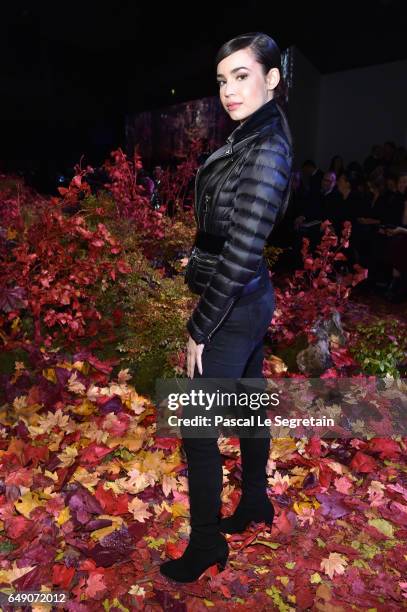 Sofia Carson attends the Moncler Gamme Rouge show as part of the Paris Fashion Week Womenswear Fall/Winter 2017/2018 on March 7, 2017 in Paris,...