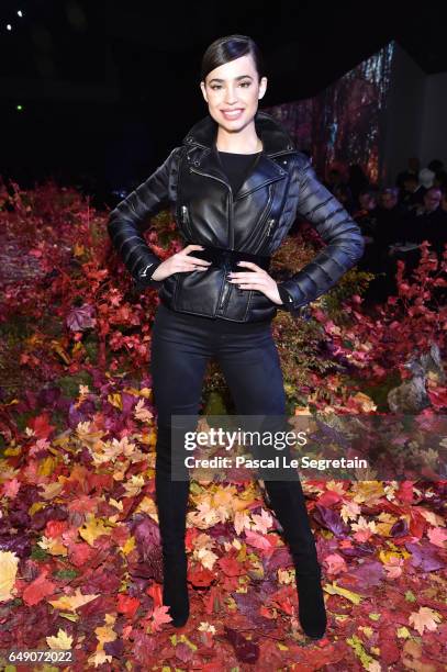 Sofia Carson attends the Moncler Gamme Rouge show as part of the Paris Fashion Week Womenswear Fall/Winter 2017/2018 on March 7, 2017 in Paris,...