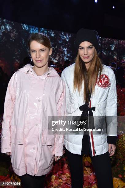 Eugenie Niarchos and Bianca Brandolini d'Adda attend the Moncler Gamme Rouge show as part of the Paris Fashion Week Womenswear Fall/Winter 2017/2018...