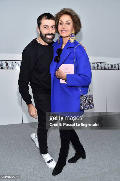 Giambattista Valli and Naty Abascal attend the Moncler Gamme Rouge show as part of the Paris Fashion Week Womenswear Fall/Winter 2017/2018 on March...