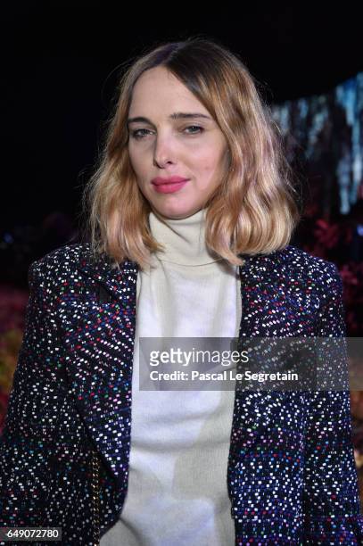 Candela Novembre attends the Moncler Gamme Rouge show as part of the Paris Fashion Week Womenswear Fall/Winter 2017/2018 on March 7, 2017 in Paris,...