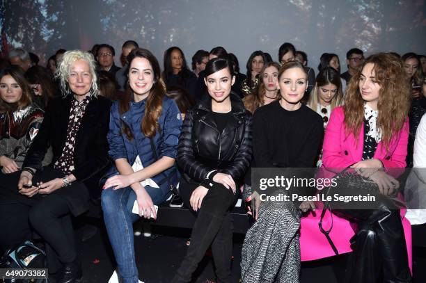 Ellen Von Unwerth,Anouchka Delon,Sofia Carson,Olivia Palermo and Alexia Niedzelski attend the Moncler Gamme Rouge show as part of the Paris Fashion...