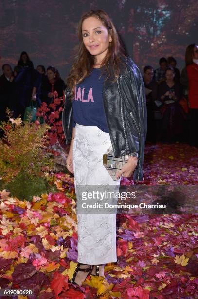 Hala Salem Achillas attends the Moncler Gamme Rouge show as part of the Paris Fashion Week Womenswear Fall/Winter 2017/2018 on March 7, 2017 in...