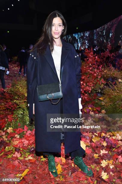 Anissa Kermiche attends the Moncler Gamme Rouge show as part of the Paris Fashion Week Womenswear Fall/Winter 2017/2018 on March 7, 2017 in Paris,...
