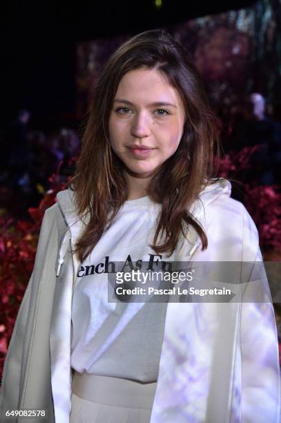Emily Marant attends the Moncler Gamme Rouge show as part of the Paris Fashion Week Womenswear Fall/Winter 2017/2018 on March 7, 2017 in Paris,...