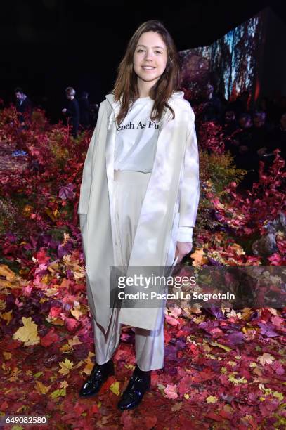 Emily Marant attends the Moncler Gamme Rouge show as part of the Paris Fashion Week Womenswear Fall/Winter 2017/2018 on March 7, 2017 in Paris,...