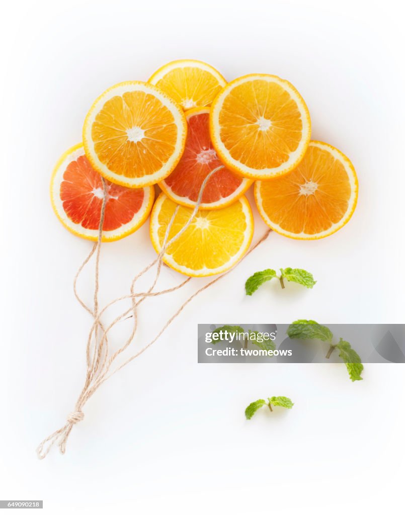 Flat lay conceptual citrus fruits image.
