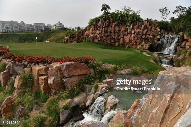 General view of the 17th green during practice prior to the start of the Hero Indian Open at Dlf Golf and Country Club on March 7 2017 in New Delhi,...