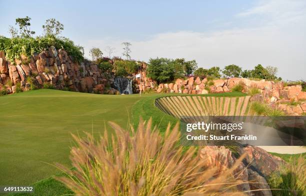 General view of the 17th green during practice prior to the start of the Hero Indian Open at Dlf Golf and Country Club on March 7 2017 in New Delhi,...