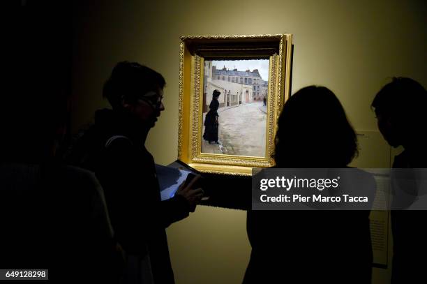 The painting 'The Wait' by Jean Beraud is displayed during the Exhibition 'Manet E La Parigi Moderna' at Palazzo Reale on March 7, 2017 in Milan,...