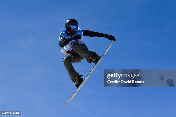 Niek Van Der Velden of Netherlands in action during slopestyle training during previews of the FIS Freestyle Ski & Snowboard World Championships 2017...