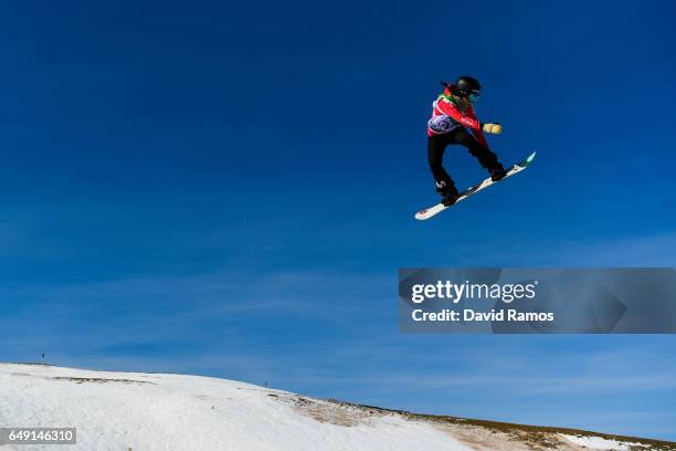 Maria Hidalgo of Spain in action during slopestyle training during previews of the FIS Freestyle Ski & Snowboard World Championships 2017 on March 7,...