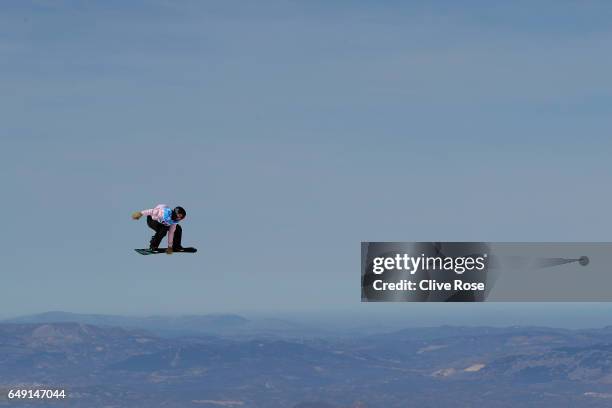 Maria Hidalgo of Spain in action during slopestyle training during previews of the FIS Freestyle Ski & Snowboard World Championships on March 7, 2017...