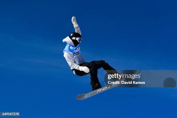 Carlos Garcia Knight of New Zeland in action during slopestyle training during previews of the FIS Freestyle Ski & Snowboard World Championships 2017...