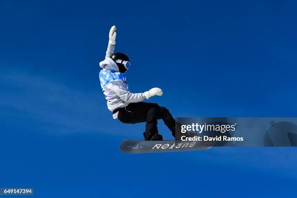 Carlos Garcia Knight of New Zeland in action during slopestyle training during previews of the FIS Freestyle Ski & Snowboard World Championships 2017...