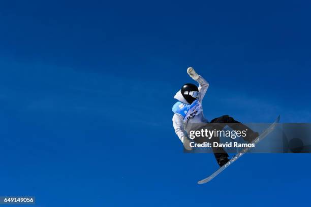 Carlos Garcia Knight of New Zeland in action during slopestyle training during previews of the FIS Freestyle Ski & Snowboard World Championships 2017...