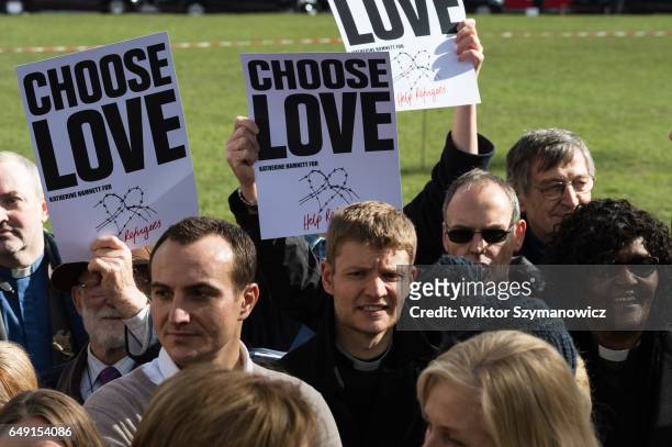 Campaigners from Safe Passage organization held a protest at Parliament Square on March 07, 2017 in London, England. Protest is against the UK...