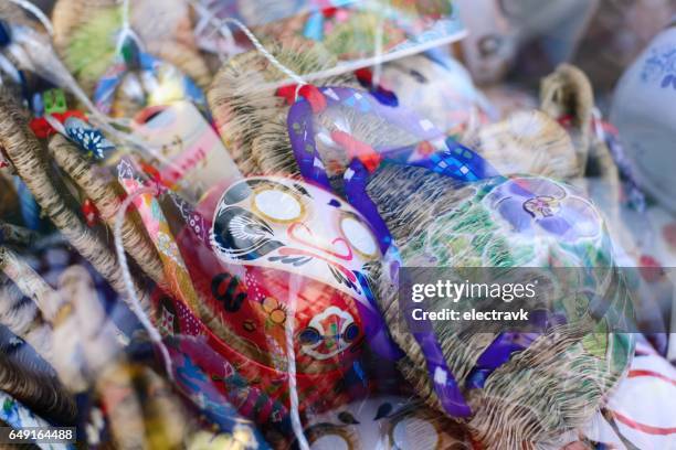 multiple exposure image of souvenirs - waraji stock pictures, royalty-free photos & images