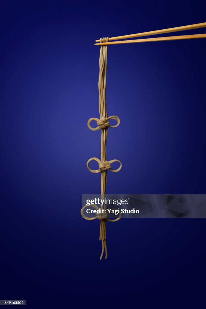 Japanese buckwheat noodles and Chopsticks