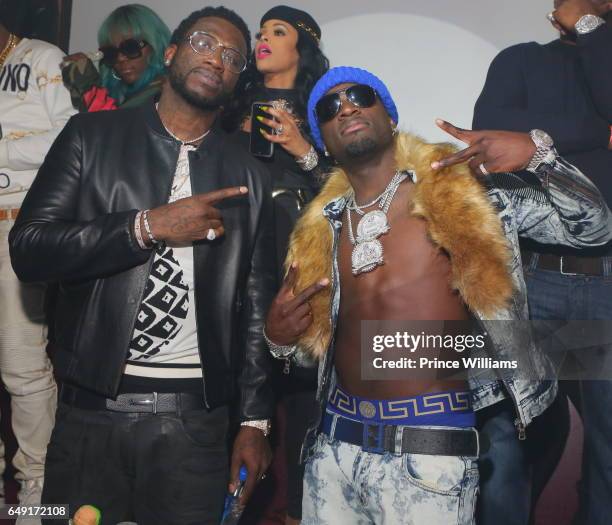 Gucci Mane and Ralo attend Ralo Signing Party Hosted By Gucci Mane at Josephine Lounge on March 6, 2017 in Atlanta, Georgia.