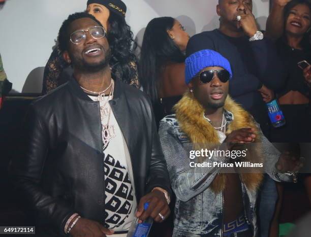 Gucci Mane and Ralo attend Ralo Signing Party Hosted By Gucci Mane at Josephine Lounge on March 6, 2017 in Atlanta, Georgia.